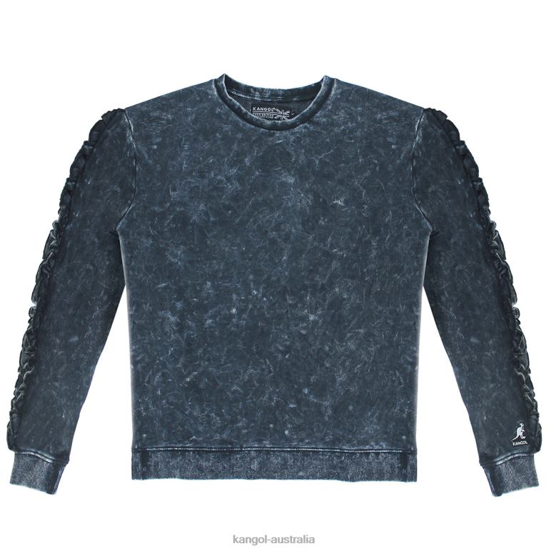 kangol australia Acid Wash Ruffle Popover LZ46X1174 Black Beauty